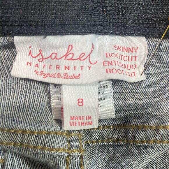 ISABEL MATERNITY Jeans Low Rise Bootcut Under Belly Stretch Denim Womens 8 Blue - Picture 4 of 8
